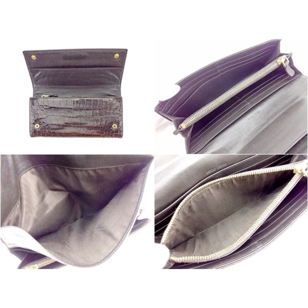 Miu Miu Long Wallet Brown Crocodile - image 6